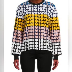 Love MoschinoColorblock Crewneck Sweatshirt Size US 8 New With Tags